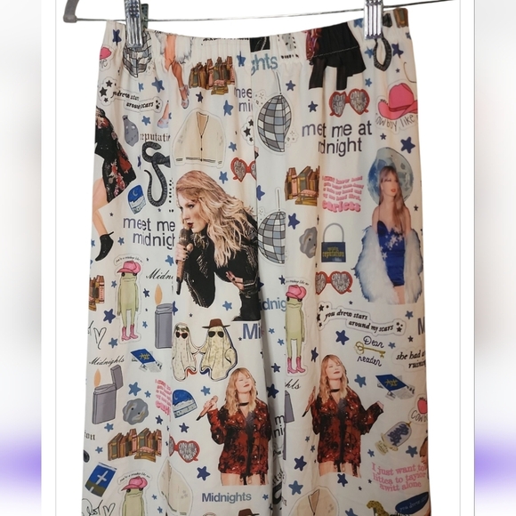 Taylor Swift Satin Pajama Pants sz S Swifty Sleep Eras Reputation Midnight 1989 - Picture 2 of 11